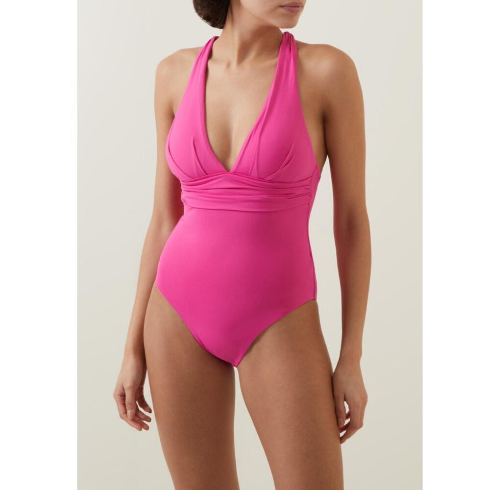 Seafolly Collective Women's Hot Pink Cross Back One Piece Swimsuit Size 10